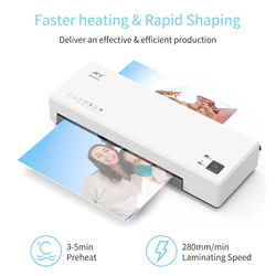 OSMILE Desktop Laminator Machine Set A4 Size Hot and Cold Lamination 2 Roller System 9 inches Max Width Suitabe for A4/A5/A6