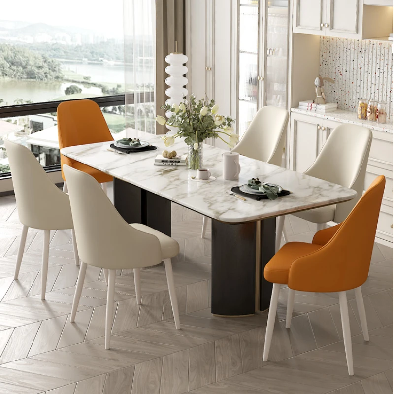 modern simple Dining table chair Home Dining room furniture Backrest stool advanced cream white Living room chair makeup chair