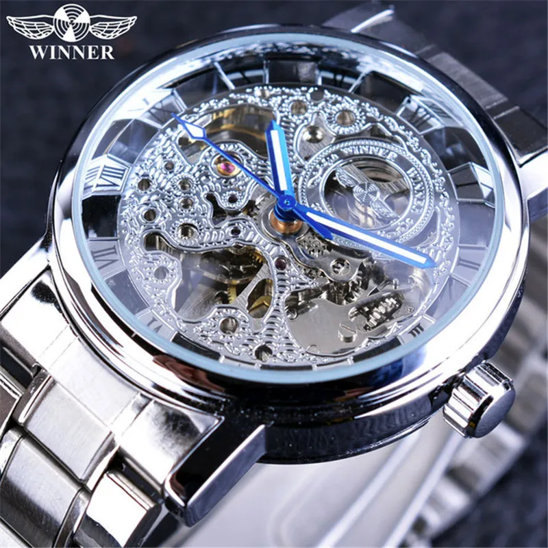 Free Shipping OUTLETSDirect Sales Winner Fashion Casual Automatic Watch Black Men's Mechanical Wrist Wat