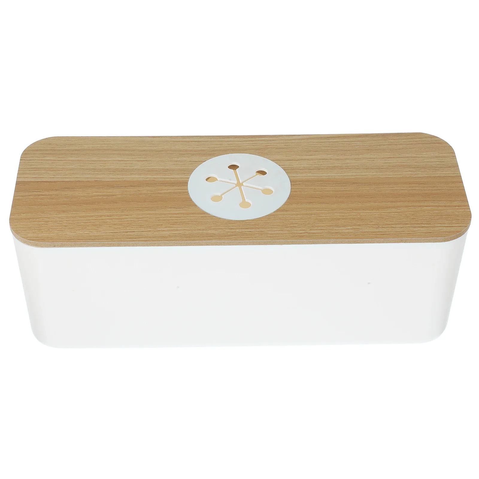 

Power Cord Hidden Socket Cable Organizer Box Small Size Abs Wood Material For Desk Home Office Hotel Use Cord Management Box