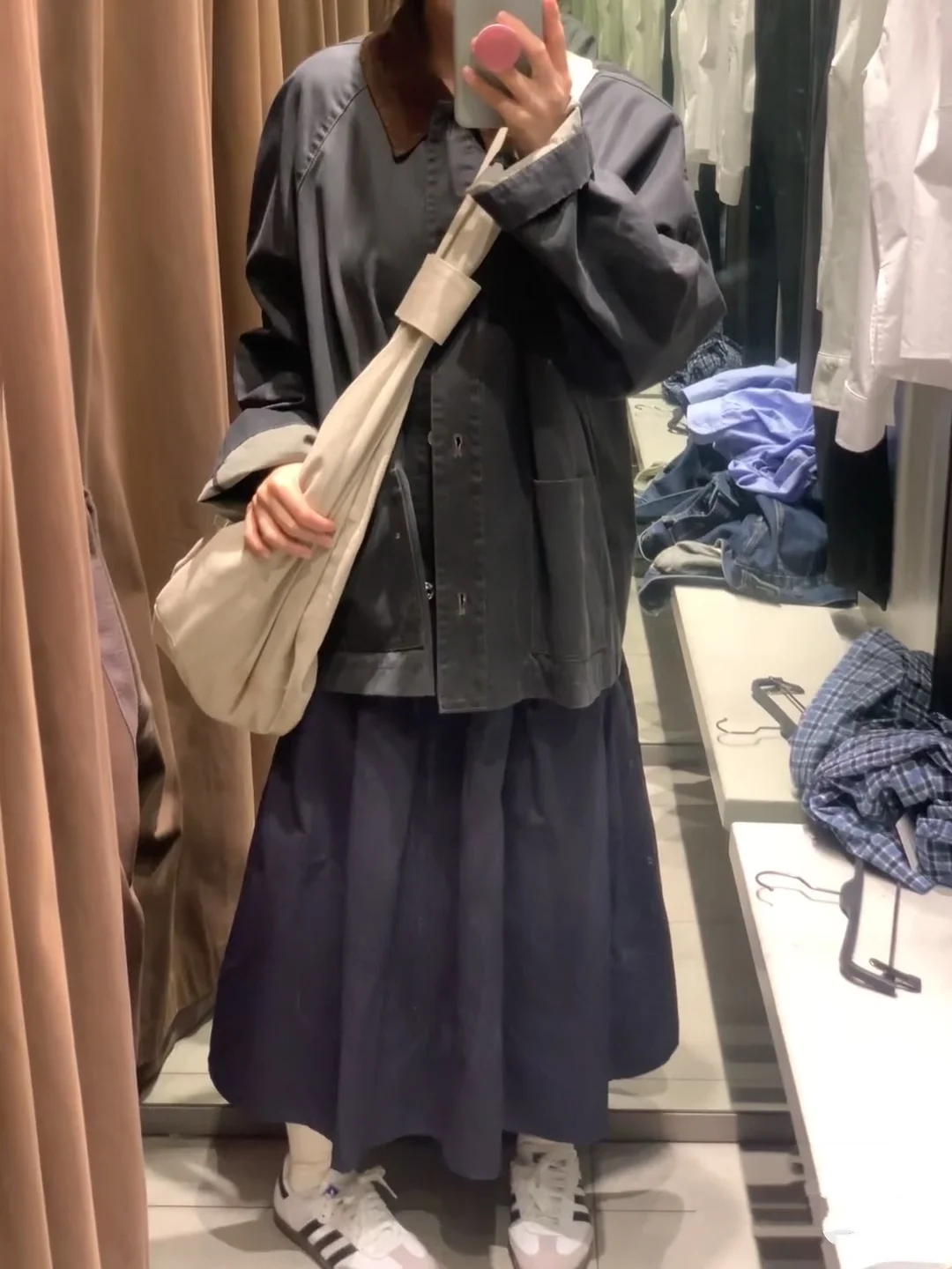 Wiosna Jesień Nowości Damska Kurtka do Pracy Luźny Krój Długi Rękaw Skórzana Kołnierz Stójka Płaszcz Odzież Wierzchnia