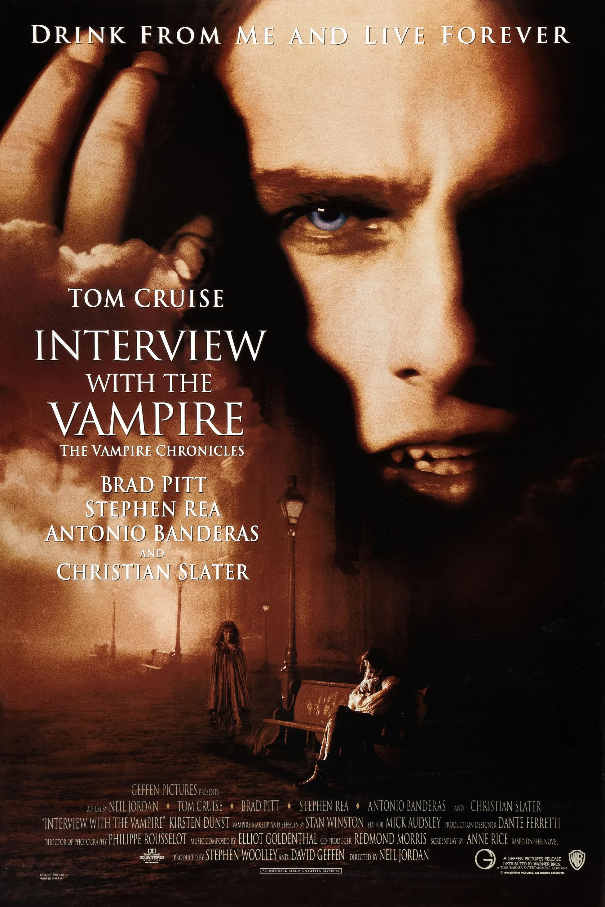 Entrevista de película con el vampiro: The Vampire Chronicles (1994) impresiones de carteles pegatina de pared decoración del hogar Bar cafetería pintura artística