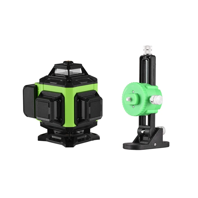 Pracmanu 16 Lines 4D Wireless Remote Control Green Lines Laser-Level Self-Leveling With 2 Batteries