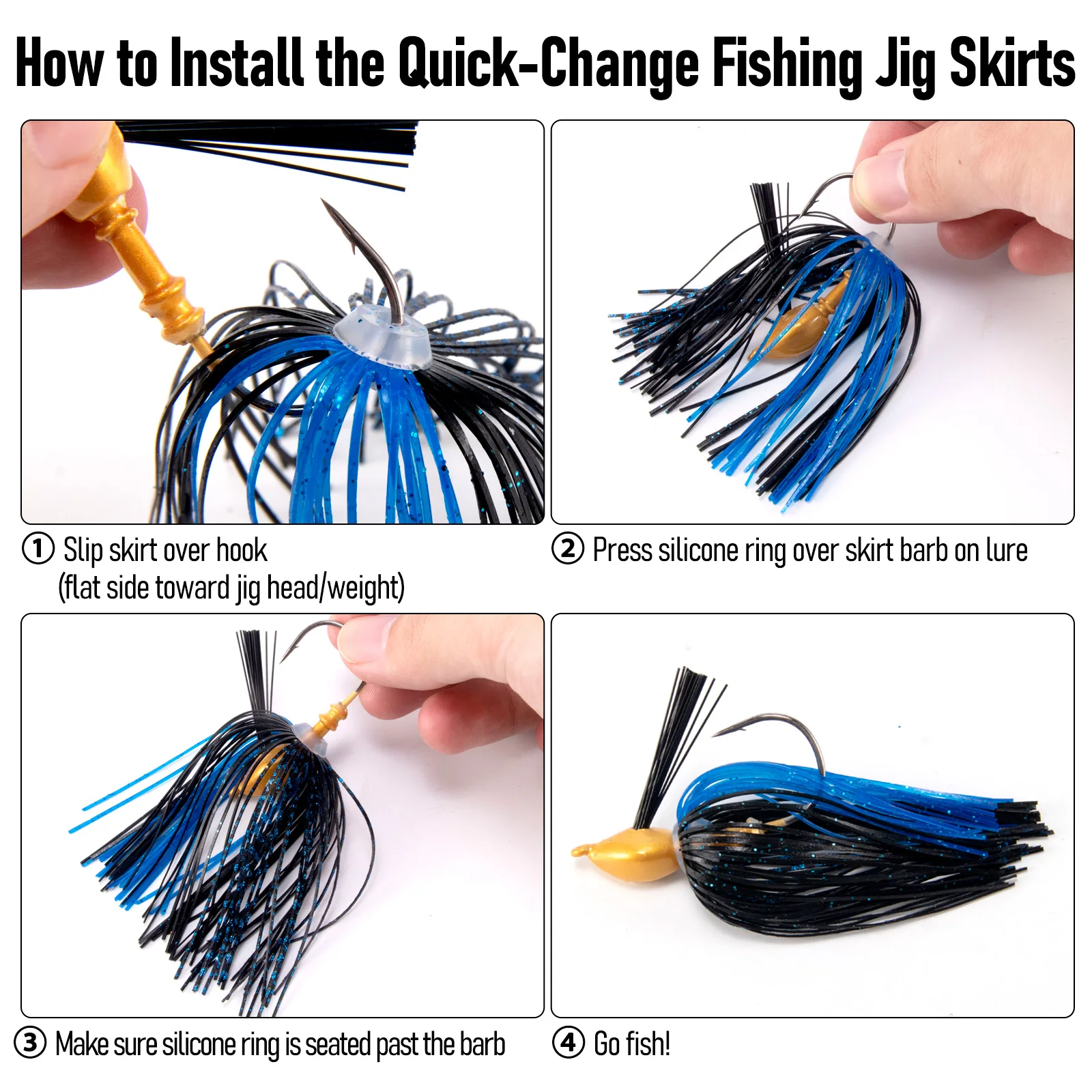 Faldas de silicona para Spinnerbait y Buzzbait – Recambio rápido - imagen 5