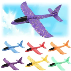 TOBEFU Launch Glow Glider Plane Model Hand Throw Gliding Airplane Interesting Outdoor Toys for Kids Fun Play Children Boys Gifts