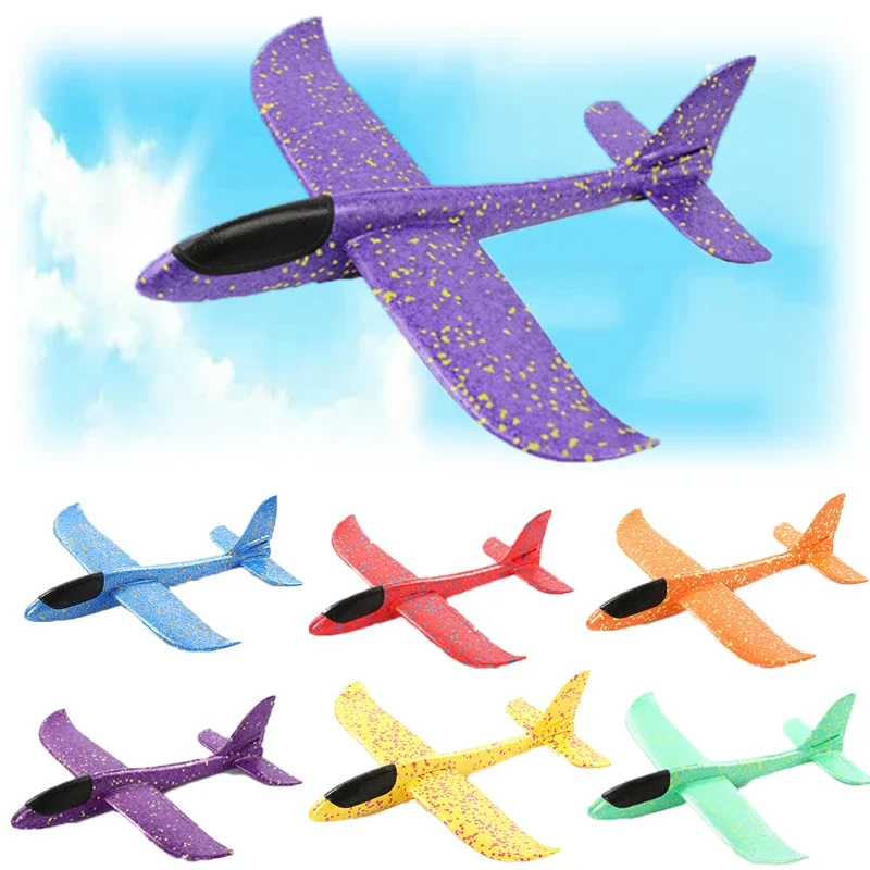 TOBEFU Launch Glow Glider Plane Model Hand Throw Gliding Airplane Interesting Outdoor Toys for Kids Fun Play Children Boys Gifts