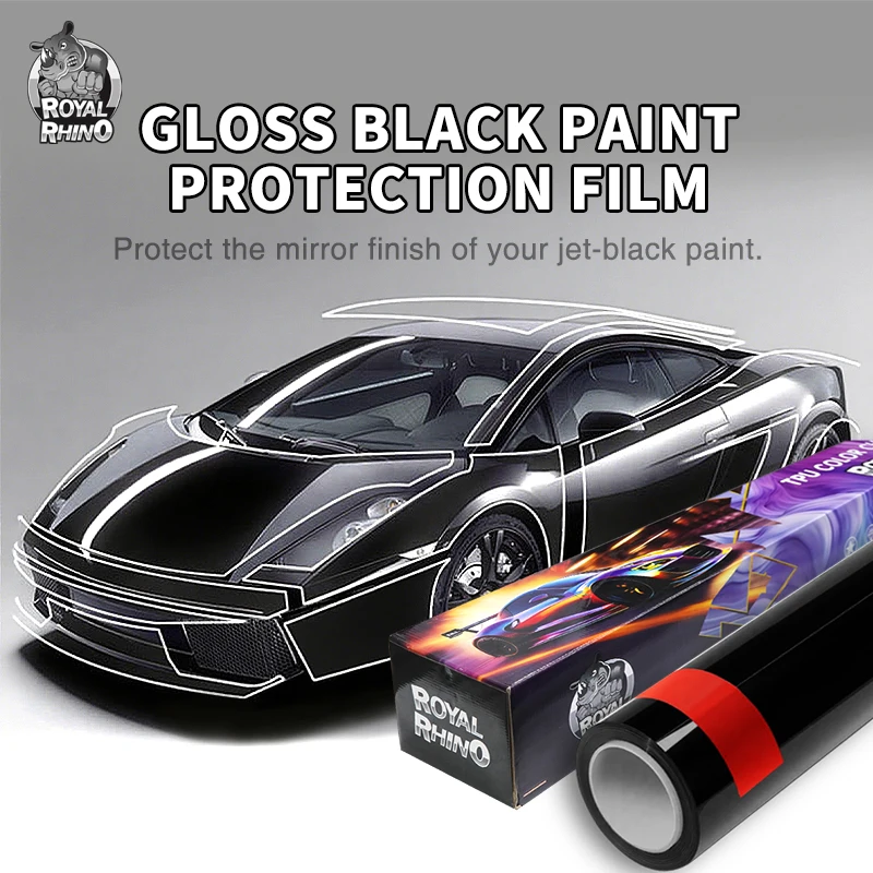 

1.52x15m Glossy Super Black TPU Self Healing Car Wrapping TPU PPF Paint Protective Film Super Fouling Resistance
