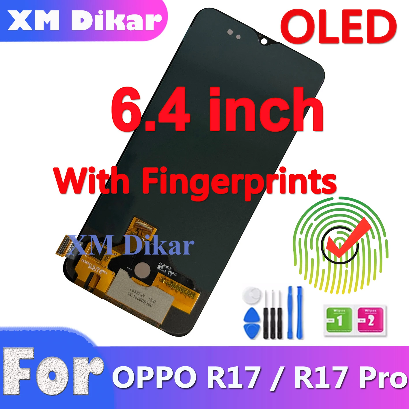 6.4'' OLED LCD For OPPO R17 Pro CPH1879 PBEM00 CPH1877 PBDM00