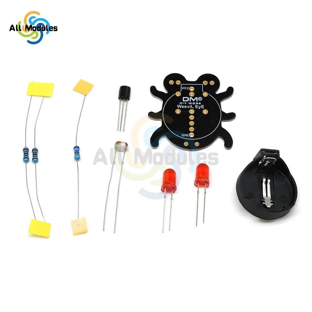 Weevil Eye DIY Solder KIT LED Photoresistor Sensor Module Soldering Learning Kit DIY Beginner Learn to Solder Fun Kit