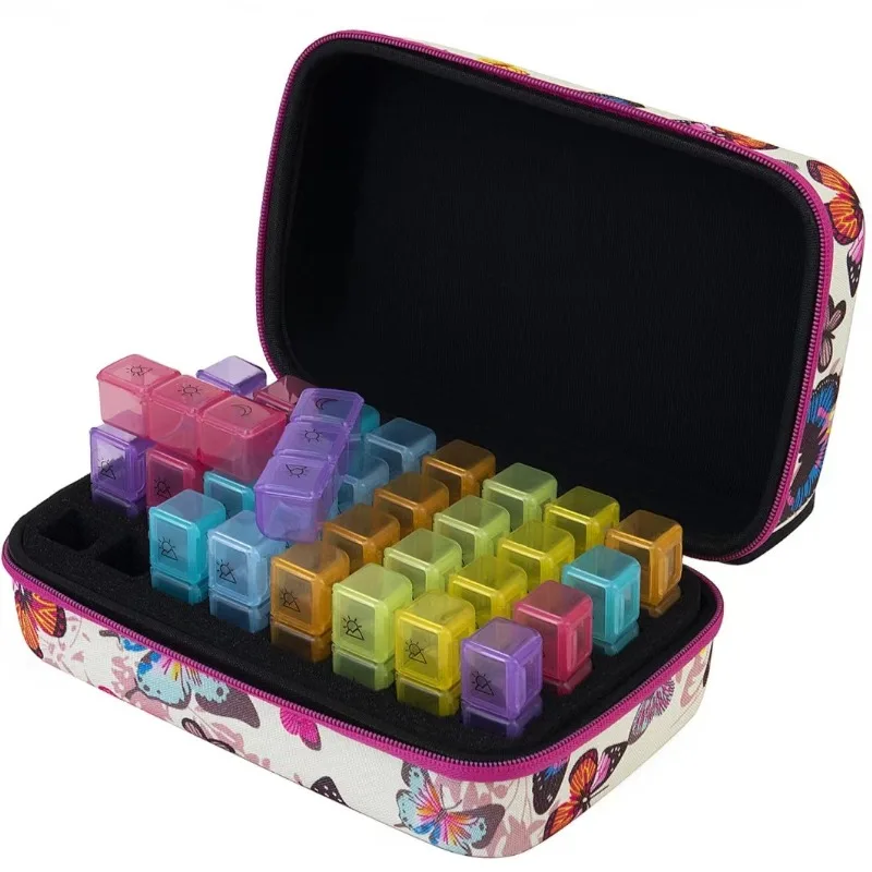 Monthly Pill Box Pill Storage Box Organiser 3 Times A Day Medicine Box w/ 32 Compartments to Hold Vitamin Pill - view 6