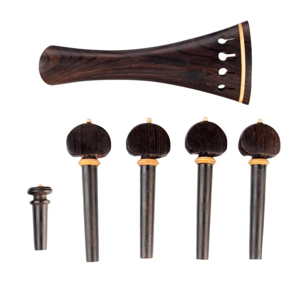 

Durable Ebony Wood 4/4 Violin Accessories Kit Tailpiece Tuning Peg