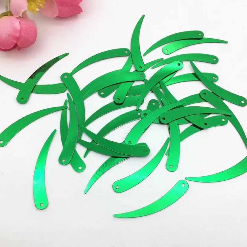 1000pcs Chilli Ivory Shape Sequins 5*32mm PVC Flat Paillette Children DIY Decoration 1 Hole Black Gold Green Blue Red