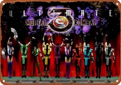 Ultimate Mortal Kombat 3 Video Game Poster Vintage Metal Tin Sign Aluminum Sign Art Wall Decor 12 X 8 Inch Bedroom Kitchen Cafe