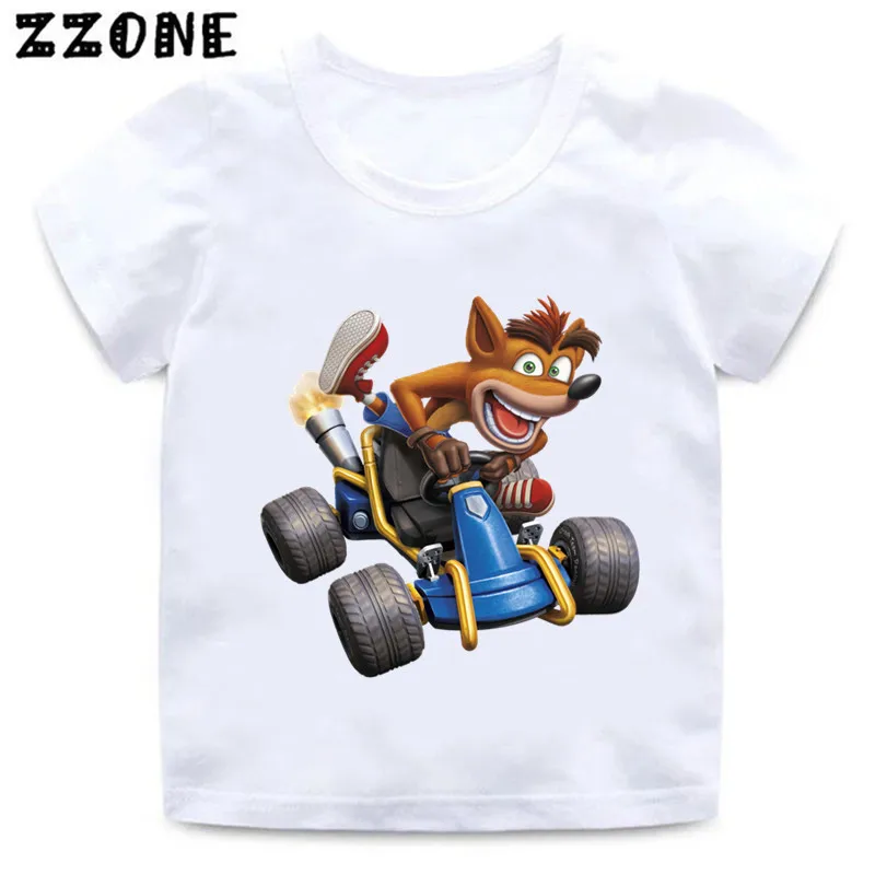 Hot Sale Crash Bandicoot Print Cartoon Kids T-Shirts Funny Game Girls Clothes Baby Boys T shirt Summer Children Tops,ooo5872