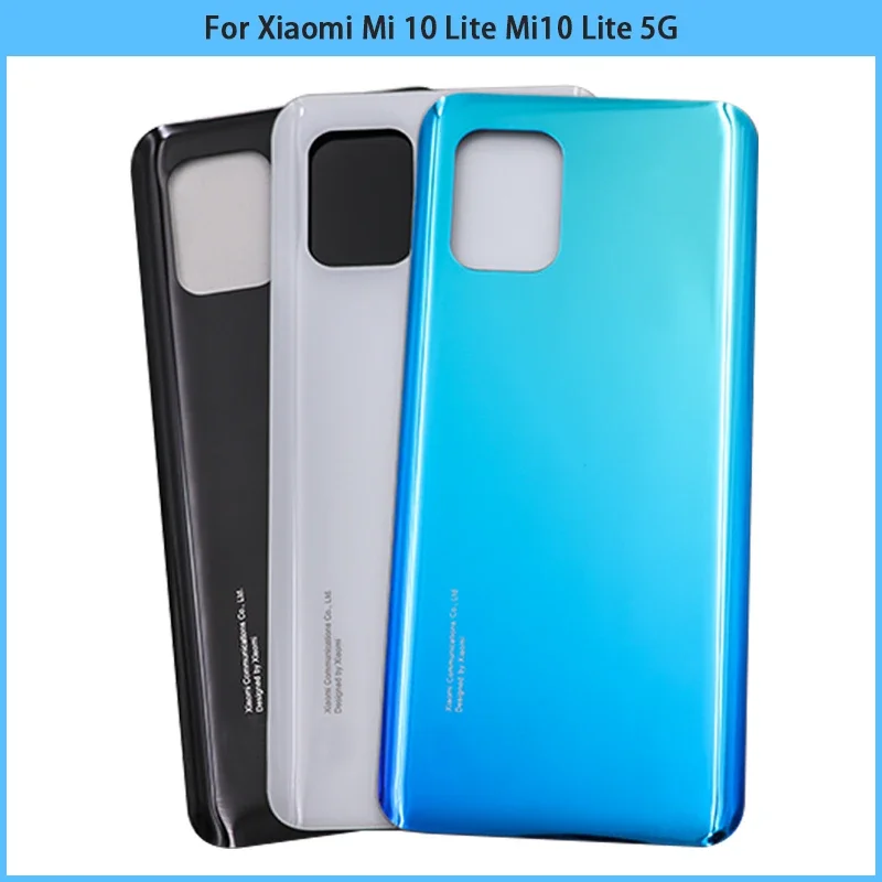 New For Xiaomi Mi 10 Lite Mi10 Lite 5G Battery Back Cover 3D Glass Panel Rear Door Glass Housing Case With Adhesive Replace