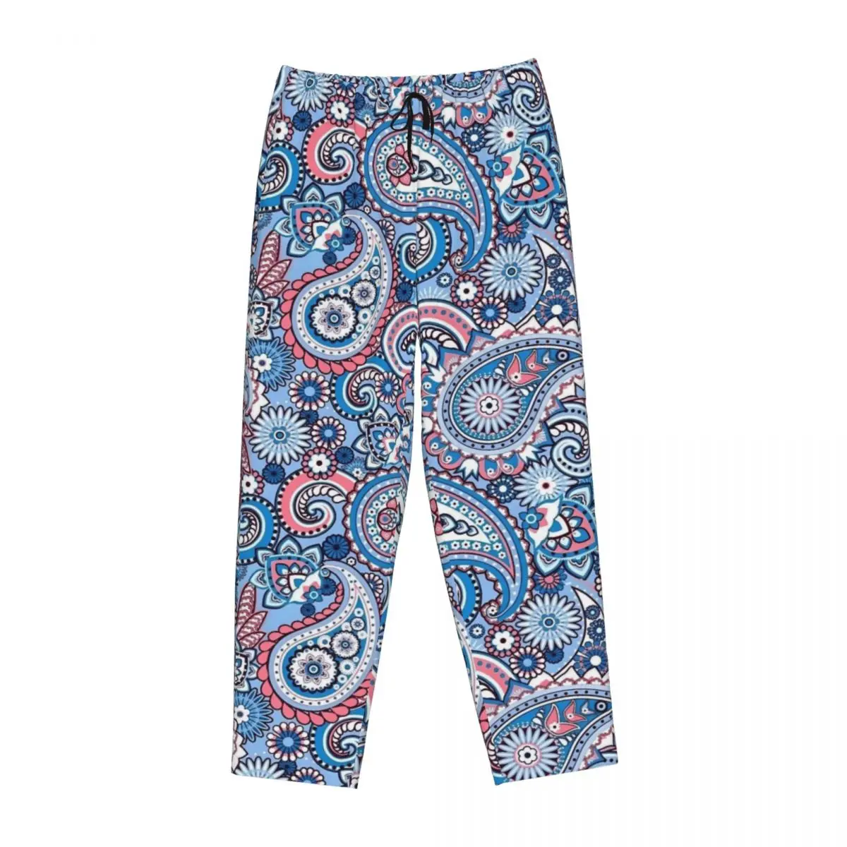 مخصص المرأة بيزلي بيجامة السراويل طباعة الأزهار نمط النوم ملابس النوم قيعان مع جيوب #2