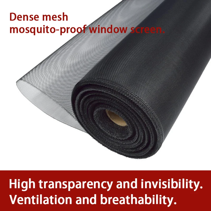 

Heavy-Duty Black Mesh Screen Roll - Durable Insect Protection, Breathable Ventilation, Ideal for Windows, Doors, and Balconies