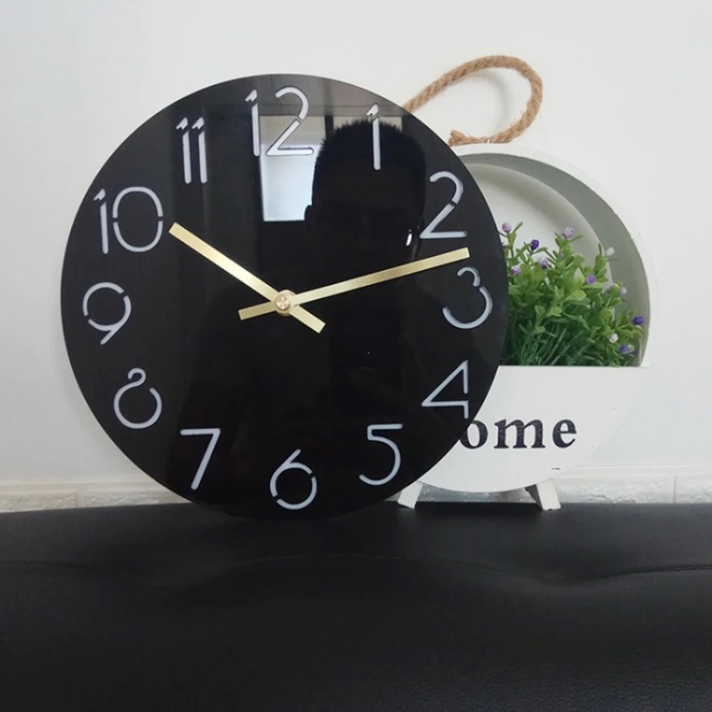 

Acrylic Wall Silent Movement Round Clock for Living Room Powered Decorative Clock without Frame Bright Color Modern