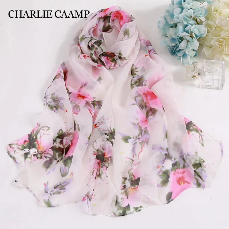 Moda kwiat brzoskwini szyfonowa żorżeta jedwabny hidżab kobiety Foulard długi szalik szal okłady kobiece chustka z pałąkiem na głowę szaliki 160x50cm