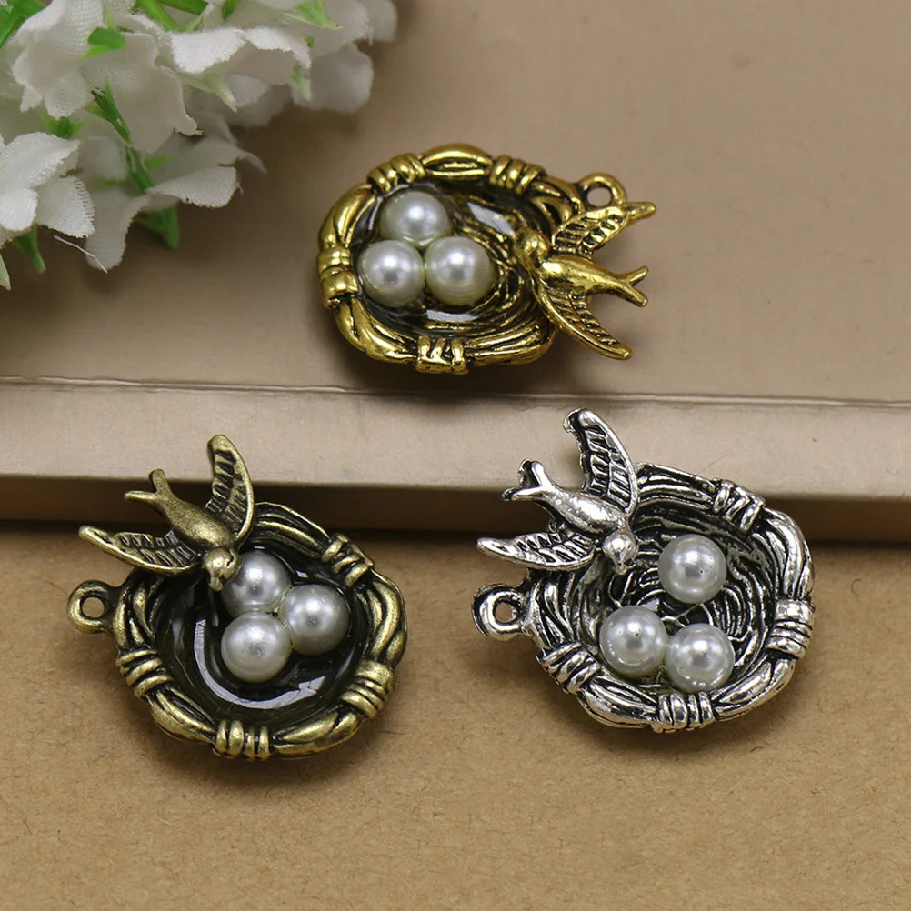 

10 Pcs Bird Nest Pendant Alloy Charm Diy Jewelry Making Necklace Bracelet Earrings Craft Supplies Accessories Gift