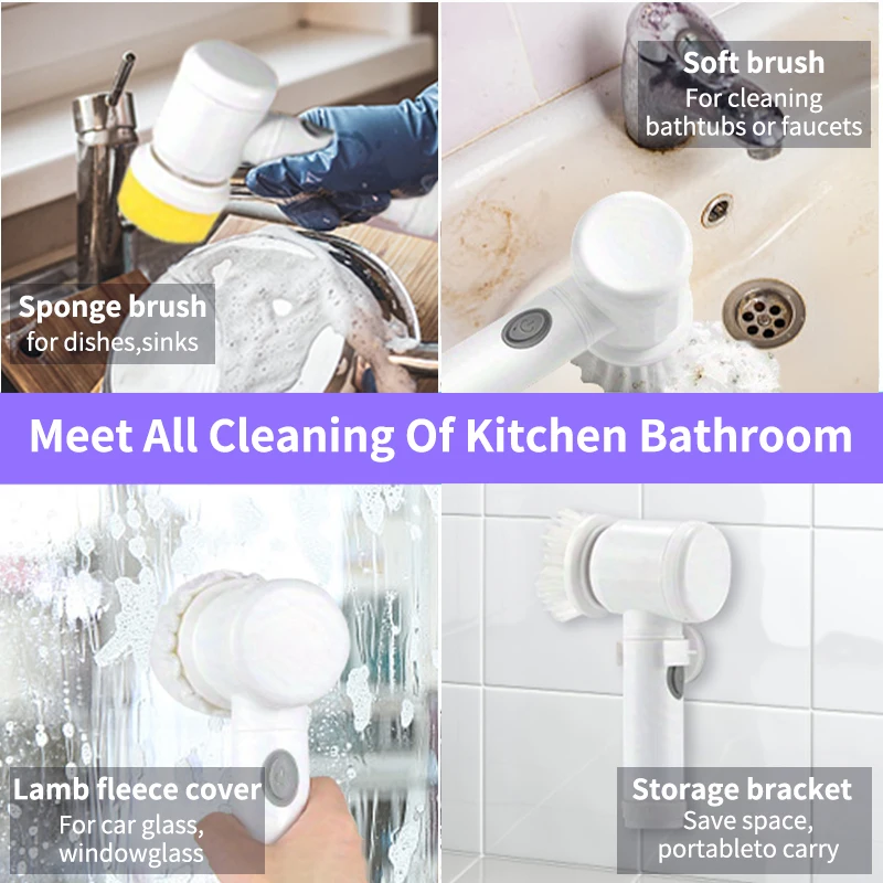 Electric Cleaning Brush Multi-functional Wireless Brush Kitchen Cleaning Window Cleaner Bathroom Bathtub Toilet Scrubber