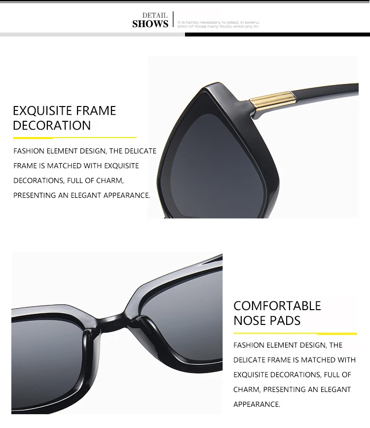 Vielseitige Hochwertige Übergroße Sonnenbrille Unisex Täglicher Arbeitsweg Sonnenschutz UV-Schutz Brille 1180 – Detail 11