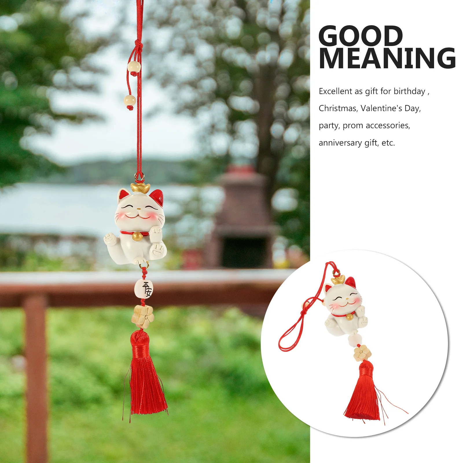 

Car Mirror Hanging Cat Decor Interior Rear View Mirror Accessories Cute Cat Pendant Vehicle Decoration for Home Office