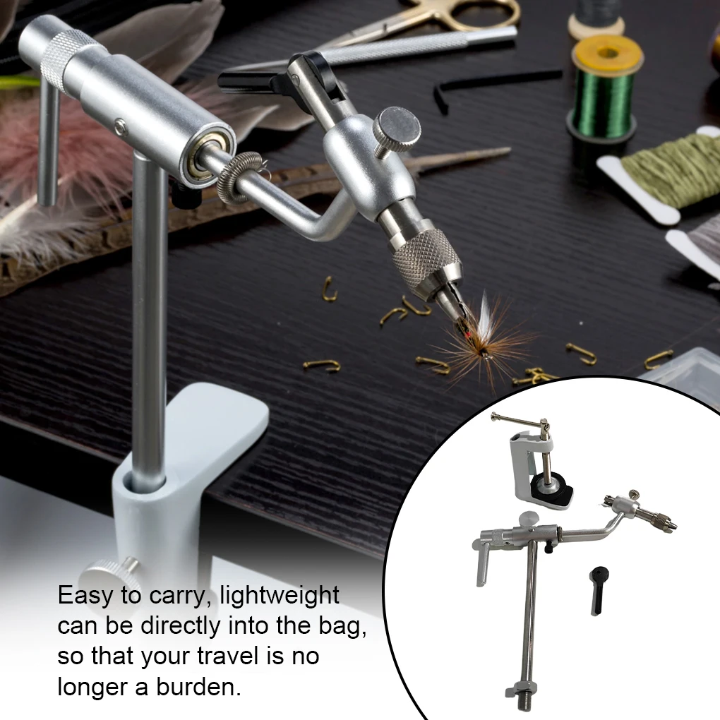 Fly Tying Vise 360 Degree Stainless Steel Aluminum Alloy Portable Fishing Tackle Universal C-clamp Hook Mount Learner