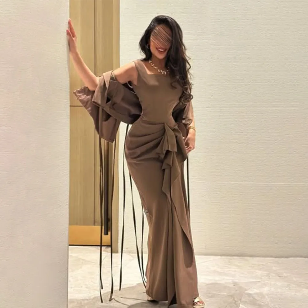 

High Quality Customized Square Collar Ankle Length Sleeveless Pleat Vestidos Para Bodas Mujer Invitada Dresses for Women Party