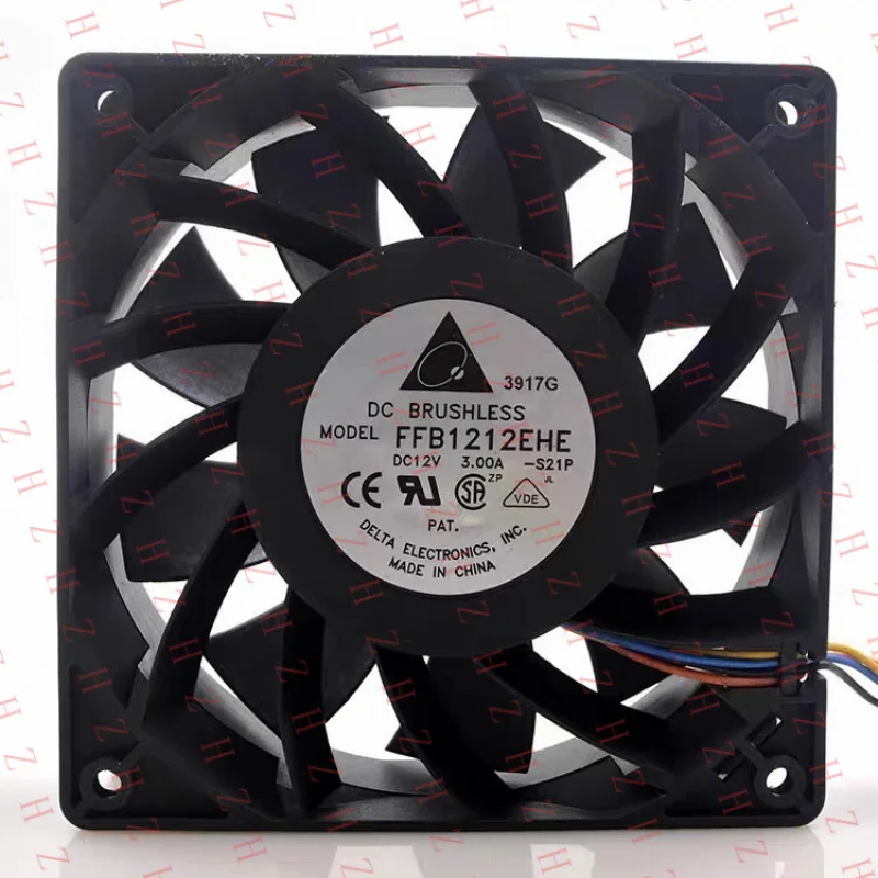 P+ for Delta FFB1212EHE 12038 DC12V 3.00A 12CM 4-Wire PWM Violent Cooling Fan