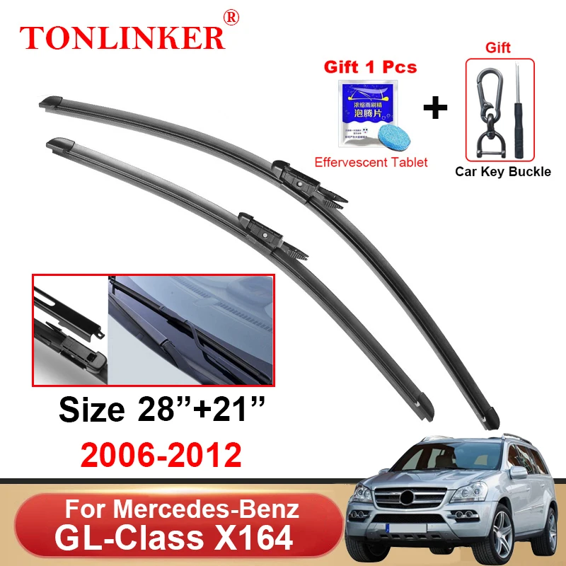 TONLINKER Wiper Blades For Mercedes-Benz GL-Class X164 2006-2009 2010 2011 2012 GL 320CDI 350CDI 450 500 4MATIC Car Accessories