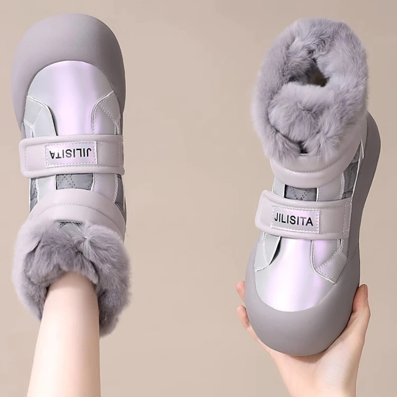 

New Fashion Women's Soft Sole Pure Wool Fur Lined Thermal Cotton Boots with Thickened Soles and Waterproof Insulation