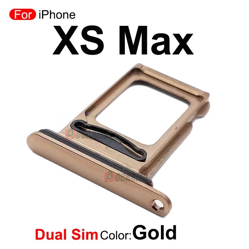 Hitam Perak Emas untuk iPhone Xs Max Daul Single Sim Tray Slot Kartu Suku Cadang Pengganti