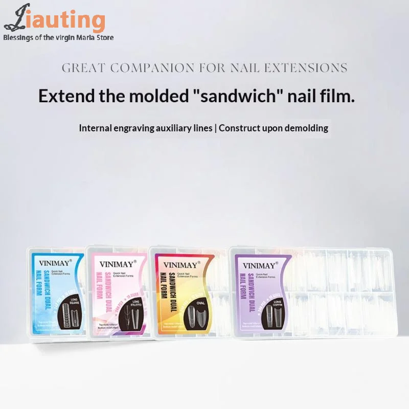 240 قطعة ساندويتش أشكال أظافر مزدوجة 15 حجم ملحقات-شكال مزدوجة قالب سفلي طويل نعش اللوز مسمار الفن أشكال مانيكير أداة #2
