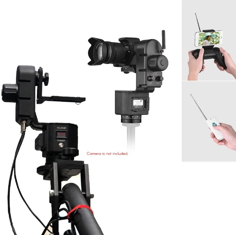 Tripod head 40-50M wire control Electronic Pan Tilt Head Motorized Panoramic tripod Adjustable Speed ball head Remote Control