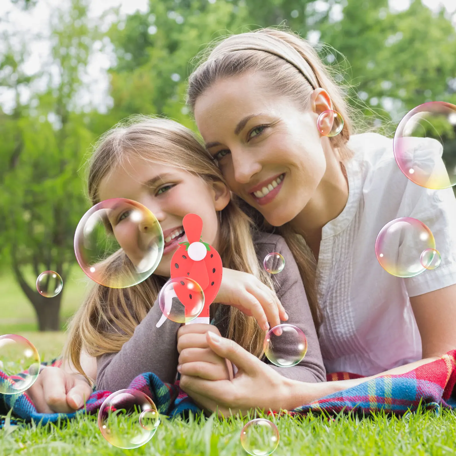 6 Pcs Mini Hand Pressing Bubble Fan Travel Small Portable Plastic Blower Plaything