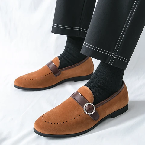Новые мужские летние лоферы Brand: комфортные, легкие, повседневные, модные, с пряжкой, из матовой кожи, нескользящие, в стиле мокасин.