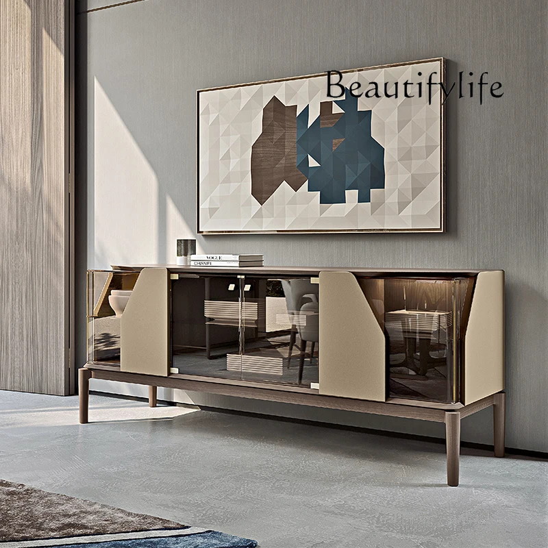 Italian Light Luxury and Simplicity Sideboard Kitchen Integrated Stainless Steel Designer High-End Storage High Cabinet