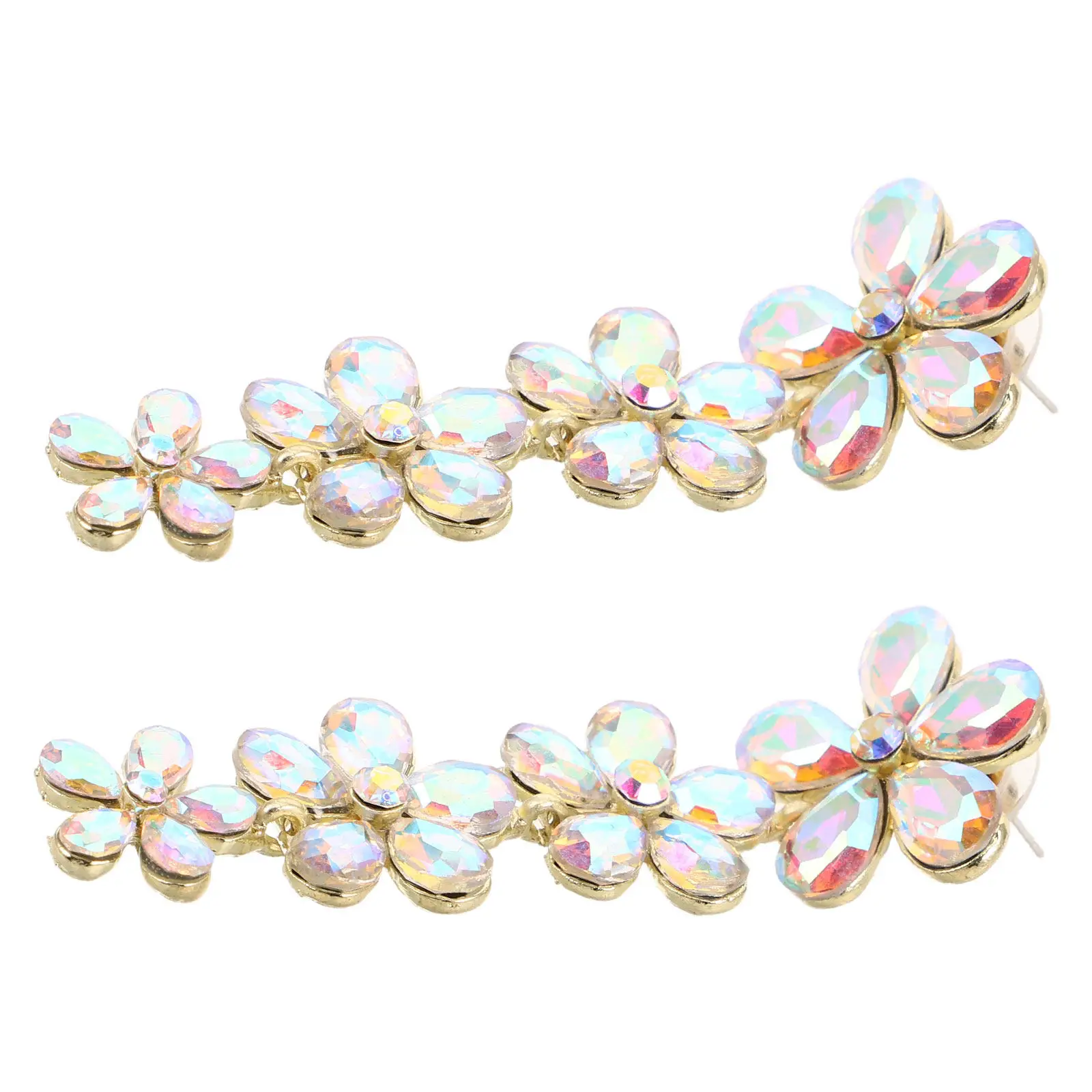1 Par de Pendientes Largos Florales para Novia, Joyería Nupcial, Pendientes Colgantes para Boda, Joyería Nupcial, Pendientes Colgantes