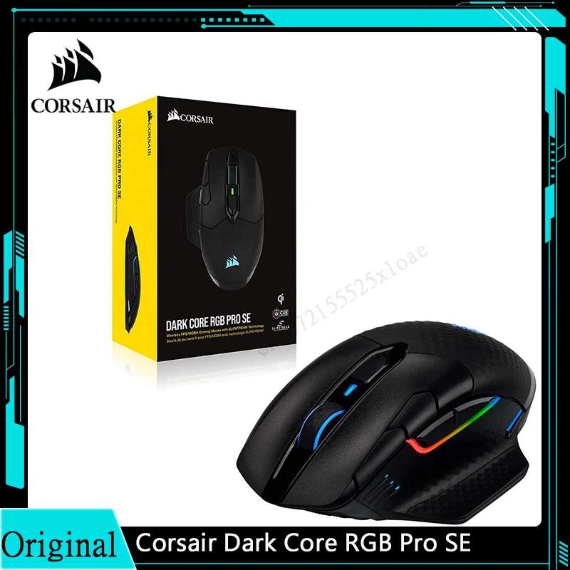 Corsair Dark Core RGB Pro SE Wireless FPS/MOBA Gaming Mouse with Slipstream Technology Backlit RGB LED18000 DPI-Black