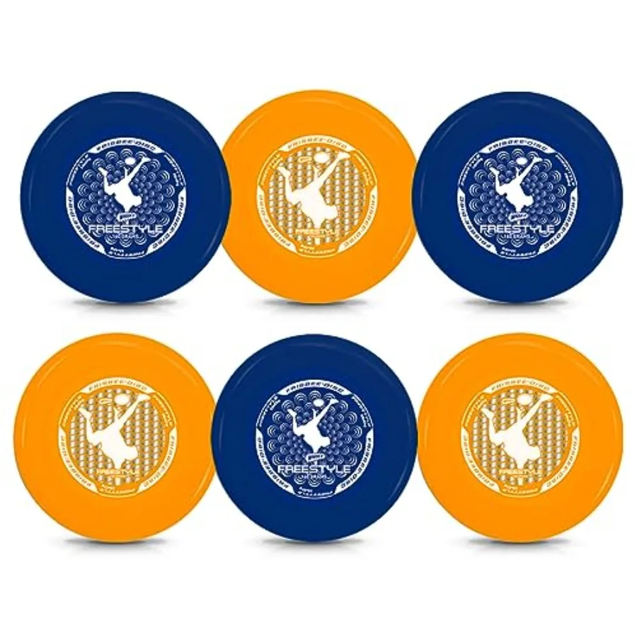 

Frisbee Freestyle Flying Disc - 10.5 - 160g - Deep Rim - Sport Disc for Beach Backyard Lawn Park Camping - All Ages - Durable P