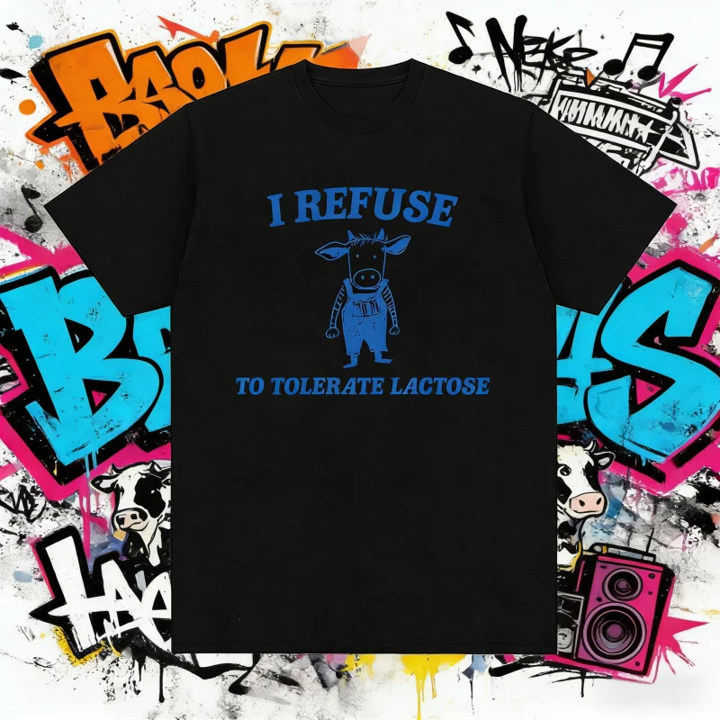 2025 الصيف قد أكون بقرة غبية على الشاطئ مضحك ميمي الرجال الموضة س الرقبة تي شيرتات قصيرة الاكمام 100% القطن الخالص تي شيرت مطبوع #1