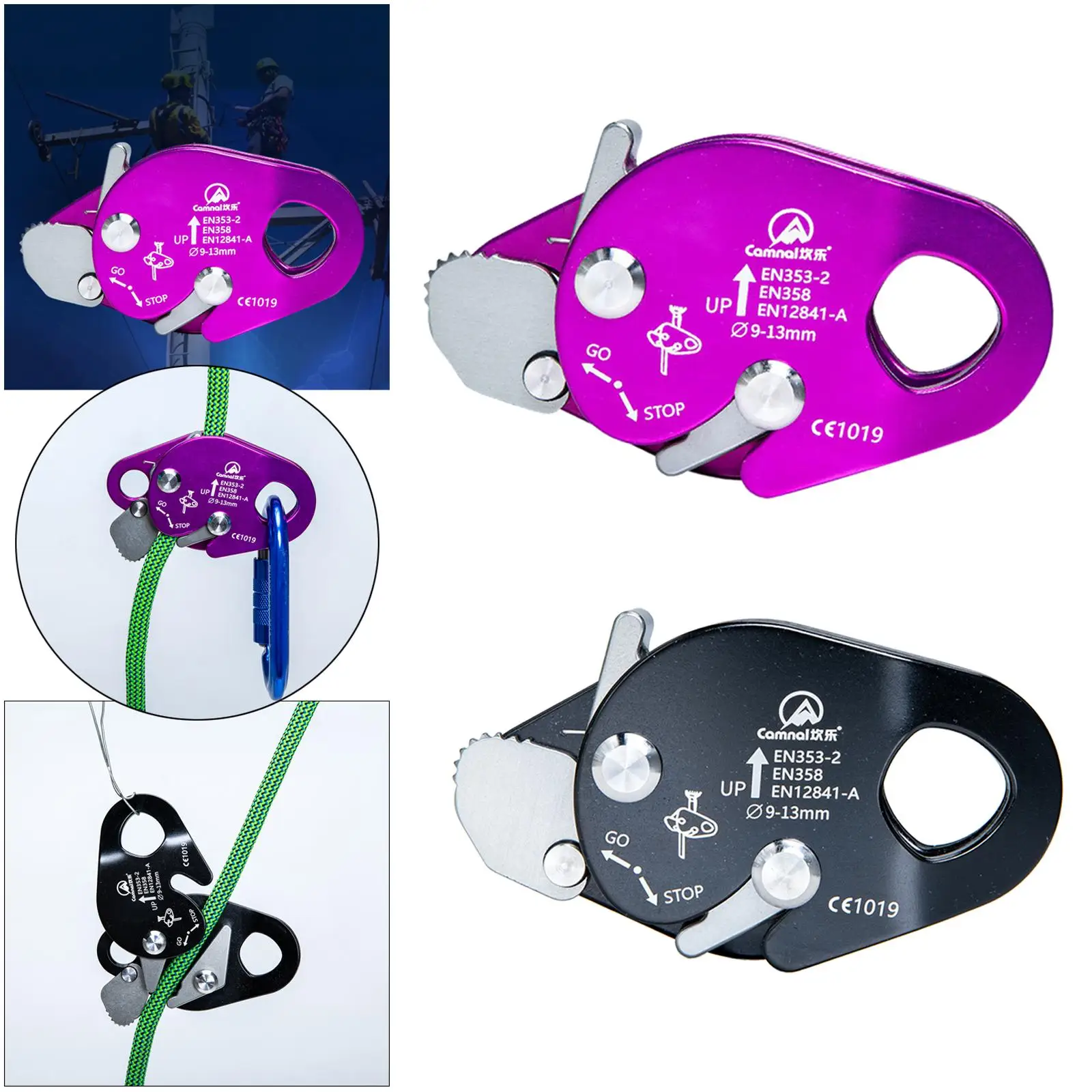 22KN tırmanma Arborist halat kapmak açık keşfetmek ayarlayıcı koruma dişli 9-13mm halat Rappelling Belay kordon