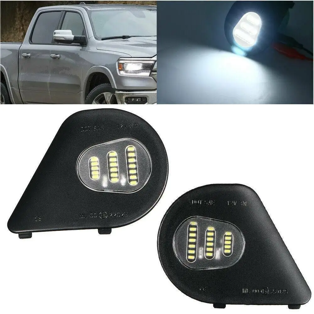 

Fit For Dodge Ram 10-19 1500 2500 3500 4500 5500 Truck LED Side Mirror Puddle Lights