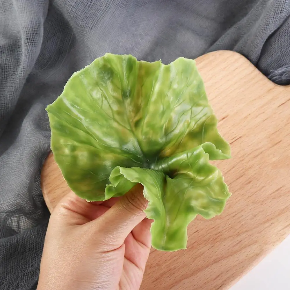 False Green DIY Simulation Lifelike Realistic Lettuce Leaves Lettuce Adornment Vegetable Model