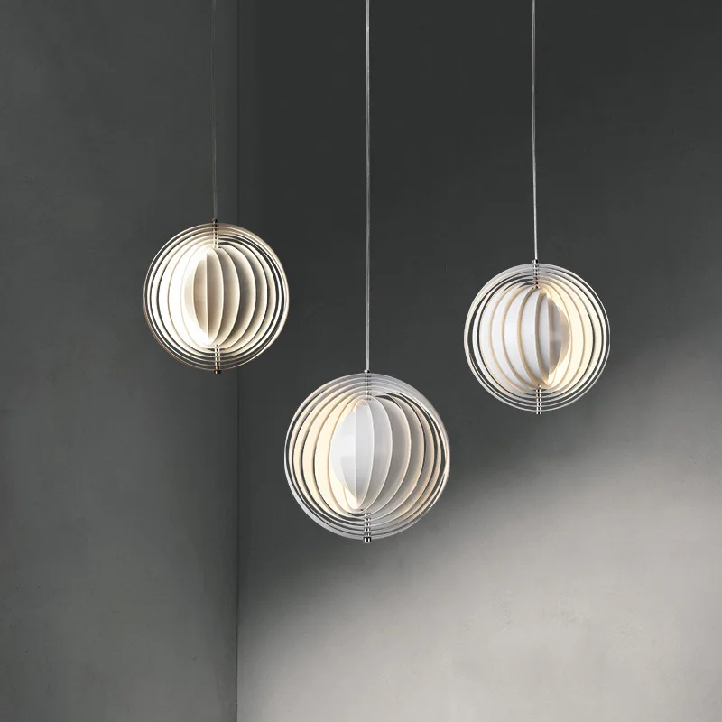 Rotatable Hanging Light Round Creative Pendant Lamp Art Exhibition Hall Meeting Room Library Droplight Parlor Bedroom Chandelier