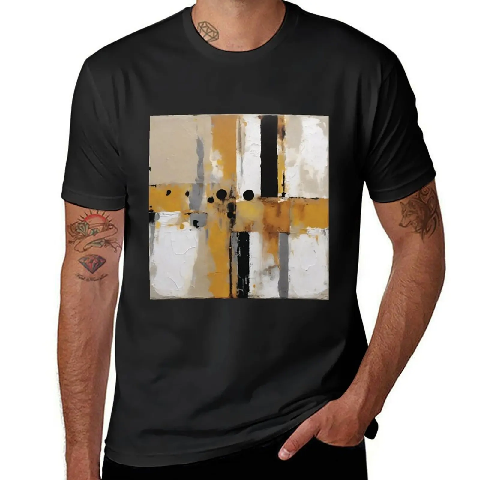 

Abstract  Grungy Mustard Tone  Design 06 T-Shirt funnys customs animal prinfor boys plus size tops mens clothing