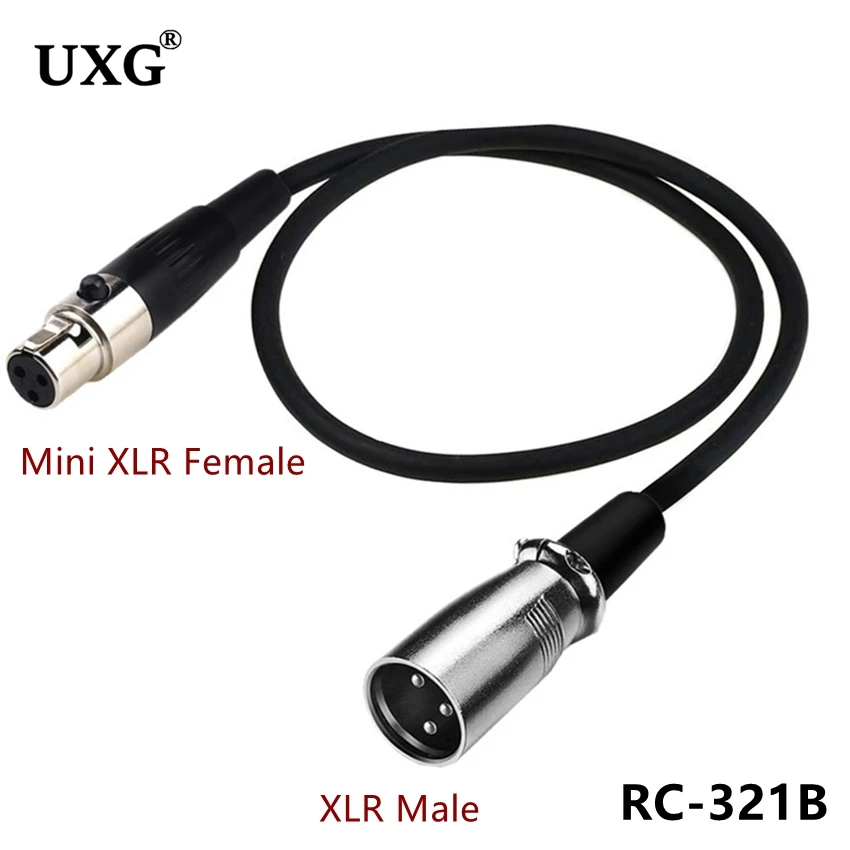 Mini XLR 3pin Male To XLR 3pin Female Audio Cable Aluminum Foil Shielded Copper Wire Audio Line Cable For Microphone Cameras