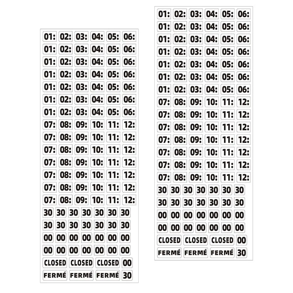 

2 Sheets Business Hour Sticker Opening Hour Labels Adhesive Decal for Cafes Restaurants Shops Business Open Closed Sign