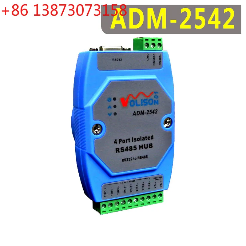 ADM-2542 Concentrador RS485 Aislado de 4 Puertos, Distribuidor Repetidor 1 a 4, Compatible con RS232 a 485